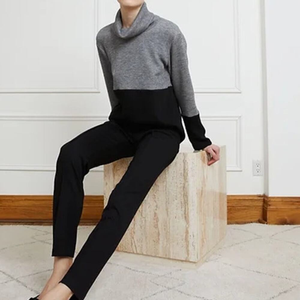 New Joeffer Caoc Techno‎ Black Straight Leg Stretch High Rise Trouser Pants 2